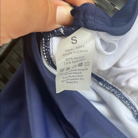 Navy Blue Tankini Swimsuit - Picture 3 of 4